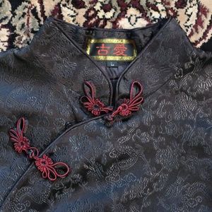 Sleeveless Chinese Brocade Cocktail Mini Dress.